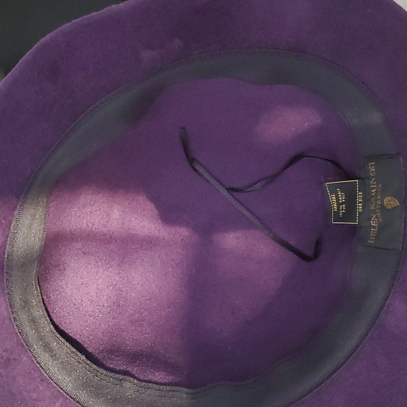 Helen Kaminski Australia Hat OS Purple Rabbit Fur Felt Cloche Hat Adjustable - Picture 6 of 13